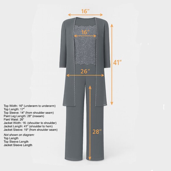 Azazie “Florida” Mother-of-the-Bride/Groom 3-Piece Set / Steel Grey / Size A8 - Picture 9 of 9